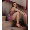 imageAnkis Black Nude White Red Women Sandals Comfortable Walking Strappy Open Toe Sandals for Women Dressy Summer 1 Inch Low block Heel Flat Adjustable Ankle Strap Wide Available Shoes 2024Red Suede