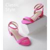 imageAnkis Black Nude White Red Women Sandals Comfortable Walking Strappy Open Toe Sandals for Women Dressy Summer 1 Inch Low block Heel Flat Adjustable Ankle Strap Wide Available Shoes 2024Hot Pink