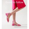 imageAnkis Black Nude White Red Women Sandals Comfortable Walking Strappy Open Toe Sandals for Women Dressy Summer 1 Inch Low block Heel Flat Adjustable Ankle Strap Wide Available Shoes 2024Hot Pink