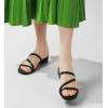 imageAnkis Black Nude White Strappy Heels Women 1 Inch Low Chunky Block Heel Heeled Sandals Square Open Toe Slip On Slides MulesBlack Pu