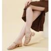 imageAnkis Black Nude White Strappy Heels Women 1 Inch Low Chunky Block Heel Heeled Sandals Square Open Toe Slip On Slides MulesNude Nubuck