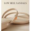 imageAnkis Black Nude White Strappy Heels Women 1 Inch Low Chunky Block Heel Heeled Sandals Square Open Toe Slip On Slides MulesNude Nubuck