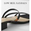 imageAnkis Black Nude White Strappy Heels Women 1 Inch Low Chunky Block Heel Heeled Sandals Square Open Toe Slip On Slides MulesVineblack