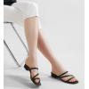imageAnkis Black Nude White Strappy Heels Women 1 Inch Low Chunky Block Heel Heeled Sandals Square Open Toe Slip On Slides MulesVineblack
