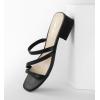 imageAnkis Black Nude White Strappy Heels Women 1 Inch Low Chunky Block Heel Heeled Sandals Square Open Toe Slip On Slides MulesVineblack