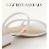 imageAnkis Black Nude White Strappy Heels Women 1 Inch Low Chunky Block Heel Heeled Sandals Square Open Toe Slip On Slides MulesWhite Pu