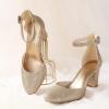 imageAnkis Gold Closed Toe Heels for Women Closed Toe Heels High Block Chunky Women Pumps with Ankle Strap 3 Inch