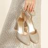 imageAnkis Gold Closed Toe Heels for Women Closed Toe Heels High Block Chunky Women Pumps with Ankle Strap 3 Inch