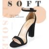 imageAnkis Nude Black White Heels for Women Open Toe Ankle Strap High Heel Sandals Party Wedding Strappy Buckle Sandals Standard Size 4 Inches Tall High Heel DesignBlack Suede