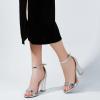 imageAnkis Nude Black White Heels for Women Open Toe Ankle Strap High Heel Sandals Party Wedding Strappy Buckle Sandals Standard Size 4 Inches Tall High Heel DesignMirror Silver Pu