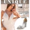 imageAnkis Nude Black White Heels for Women Open Toe Ankle Strap High Heel Sandals Party Wedding Strappy Buckle Sandals Standard Size 4 Inches Tall High Heel DesignSilver