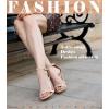 imageAnkis Nude Black White Heels for Women Open Toe Ankle Strap High Heel Sandals Party Wedding Strappy Buckle Sandals Standard Size 4 Inches Tall High Heel DesignNude Nubuck