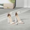 imageAnkis Nude Black White Heels for Women Open Toe Ankle Strap High Heel Sandals Party Wedding Strappy Buckle Sandals Standard Size 4 Inches Tall High Heel DesignWhite