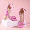 imageAnkis Nude Black White Heels for Women Open Toe Ankle Strap High Heel Sandals Party Wedding Strappy Buckle Sandals Standard Size 4 Inches Tall High Heel DesignPink Suede