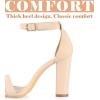 imageAnkis Nude Black White Heels for Women Open Toe Ankle Strap High Heel Sandals Party Wedding Strappy Buckle Sandals Standard Size 4 Inches Tall High Heel DesignNude Nubuck