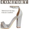 imageAnkis Nude Black White Heels for Women Open Toe Ankle Strap High Heel Sandals Party Wedding Strappy Buckle Sandals Standard Size 4 Inches Tall High Heel DesignSilver