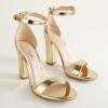 imageAnkis Nude Black White Heels for Women Open Toe Ankle Strap High Heel Sandals Party Wedding Strappy Buckle Sandals Standard Size 4 Inches Tall High Heel DesignGold Pu
