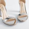 imageAnkis Nude Black White Heels for Women Open Toe Ankle Strap High Heel Sandals Party Wedding Strappy Buckle Sandals Standard Size 4 Inches Tall High Heel DesignMirror Silver Pu