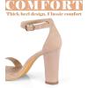 imageAnkis Nude Black White Heels for Women Open Toe Ankle Strap High Heel Sandals Party Wedding Strappy Buckle Sandals Standard Size 4 Inches Tall High Heel DesignNude Suede