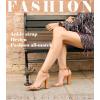 imageAnkis Nude Black White Heels for Women Open Toe Ankle Strap High Heel Sandals Party Wedding Strappy Buckle Sandals Standard Size 4 Inches Tall High Heel DesignClear