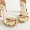 imageAnkis Nude Black White Heels for Women Open Toe Ankle Strap High Heel Sandals Party Wedding Strappy Buckle Sandals Standard Size 4 Inches Tall High Heel DesignGold Pu