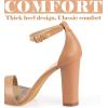 imageAnkis Nude Black White Heels for Women Open Toe Ankle Strap High Heel Sandals Party Wedding Strappy Buckle Sandals Standard Size 4 Inches Tall High Heel DesignNude Pu