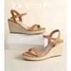 imageAnkis Platform Wedge Sandals for Women Black Brown White Nude Espadrille Womens Wedge Sandals Comfortable Open Toe Ankle Strap High Heel Wedges for Women Dressy Summer 34InchBrown Suede