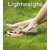 imageAnkis Platform Wedge Sandals for Women Black Brown White Nude Espadrille Womens Wedge Sandals Comfortable Open Toe Ankle Strap High Heel Wedges for Women Dressy Summer 34InchWhite Pu