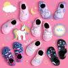 imageAnkis Water Shoes Hook ampamp Loop Closure Toddler Kids Outdoor Quick Dry Barefoot Walking Aqua Socks NonSlip for Sport Beach Swim SurfUnicorn Hello