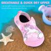 imageAnkis Water Shoes Hook ampamp Loop Closure Toddler Kids Outdoor Quick Dry Barefoot Walking Aqua Socks NonSlip for Sport Beach Swim SurfUnicorn Hello
