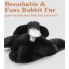 imageAnkis Womens Fuzzy Memory Foam Slippers Cross Band Cozy Plush Home Slippers Fluffy Furry Open Toe House Shoes Indoor Outdoor Slide SlipperBlack