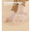 imageAnkis Womens Fuzzy Memory Foam Slippers Cross Band Cozy Plush Home Slippers Fluffy Furry Open Toe House Shoes Indoor Outdoor Slide SlipperCamel