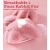 imageAnkis Womens Fuzzy Memory Foam Slippers Cross Band Cozy Plush Home Slippers Fluffy Furry Open Toe House Shoes Indoor Outdoor Slide SlipperPink
