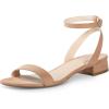imageAnkis Black Nude White Red Women Sandals Comfortable Walking Strappy Open Toe Sandals for Women Dressy Summer 1 Inch Low block Heel Flat Adjustable Ankle Strap Wide Available Shoes 2024Taupe