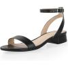 imageAnkis Black Nude White Red Women Sandals Comfortable Walking Strappy Open Toe Sandals for Women Dressy Summer 1 Inch Low block Heel Flat Adjustable Ankle Strap Wide Available Shoes 2024Black Pu
