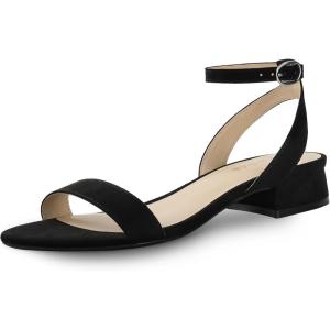 imageAnkis Black Nude White Red Women Sandals Comfortable Walking Strappy Open Toe Sandals for Women Dressy Summer 1 Inch Low block Heel Flat Adjustable Ankle Strap Wide Available Shoes 2024Black Suede