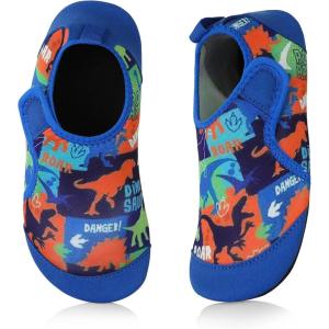 imageAnkis Water Shoes Hook ampamp Loop Closure Toddler Kids Outdoor Quick Dry Barefoot Walking Aqua Socks NonSlip for Sport Beach Swim SurfDigital Dinosaur