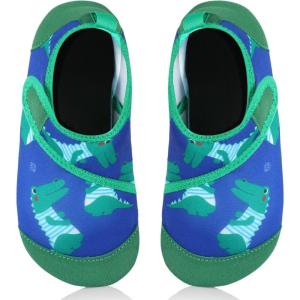 imageAnkis Water Shoes Hook ampamp Loop Closure Toddler Kids Outdoor Quick Dry Barefoot Walking Aqua Socks NonSlip for Sport Beach Swim SurfLittle Crocodile