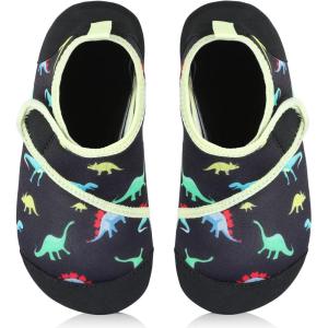 imageAnkis Water Shoes Hook ampamp Loop Closure Toddler Kids Outdoor Quick Dry Barefoot Walking Aqua Socks NonSlip for Sport Beach Swim SurfLittle Dinosaur