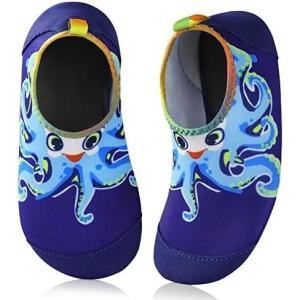 imageAnkis Water Shoes Hook ampamp Loop Closure Toddler Kids Outdoor Quick Dry Barefoot Walking Aqua Socks NonSlip for Sport Beach Swim SurfOctopus