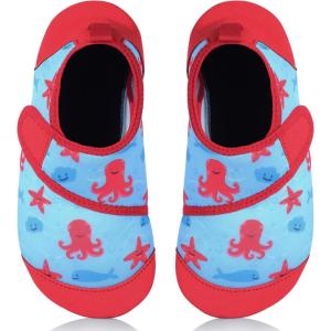 imageAnkis Water Shoes Hook ampamp Loop Closure Toddler Kids Outdoor Quick Dry Barefoot Walking Aqua Socks NonSlip for Sport Beach Swim SurfRed Octopus