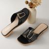 imageAnkis Black White Brown Womens Flat Sandals Comfortable Flat Sandals for Dressy Summer Womens Slide SandalsBlack
