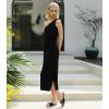 imageAnkis Black White Brown Womens Flat Sandals Comfortable Flat Sandals for Dressy Summer Womens Slide SandalsBlack