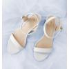 imageAnkis Nude Black Heels 25 Block Chunky White Clear Silver Heel Dressy Open Toe Heels For Women Ankle Strap Low Short Thick Strappy Dress Comfortable Sandal Casual Party Wedding Event Summer ShoesWhite Pu