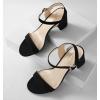 imageAnkis Nude Black Heels 25 Block Chunky White Clear Silver Heel Dressy Open Toe Heels For Women Ankle Strap Low Short Thick Strappy Dress Comfortable Sandal Casual Party Wedding Event Summer ShoesBlack Suede