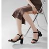 imageAnkis Nude Black Heels 25 Block Chunky White Clear Silver Heel Dressy Open Toe Heels For Women Ankle Strap Low Short Thick Strappy Dress Comfortable Sandal Casual Party Wedding Event Summer ShoesBlack Suede