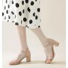 imageAnkis Nude Black Heels 25 Block Chunky White Clear Silver Heel Dressy Open Toe Heels For Women Ankle Strap Low Short Thick Strappy Dress Comfortable Sandal Casual Party Wedding Event Summer ShoesNude Suede