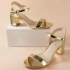 imageAnkis Nude Black Heels 25 Block Chunky White Clear Silver Heel Dressy Open Toe Heels For Women Ankle Strap Low Short Thick Strappy Dress Comfortable Sandal Casual Party Wedding Event Summer ShoesGold Pu
