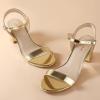 imageAnkis Nude Black Heels 25 Block Chunky White Clear Silver Heel Dressy Open Toe Heels For Women Ankle Strap Low Short Thick Strappy Dress Comfortable Sandal Casual Party Wedding Event Summer ShoesGold Pu
