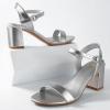 imageAnkis Nude Black Heels 25 Block Chunky White Clear Silver Heel Dressy Open Toe Heels For Women Ankle Strap Low Short Thick Strappy Dress Comfortable Sandal Casual Party Wedding Event Summer ShoesMirror Silver Pu